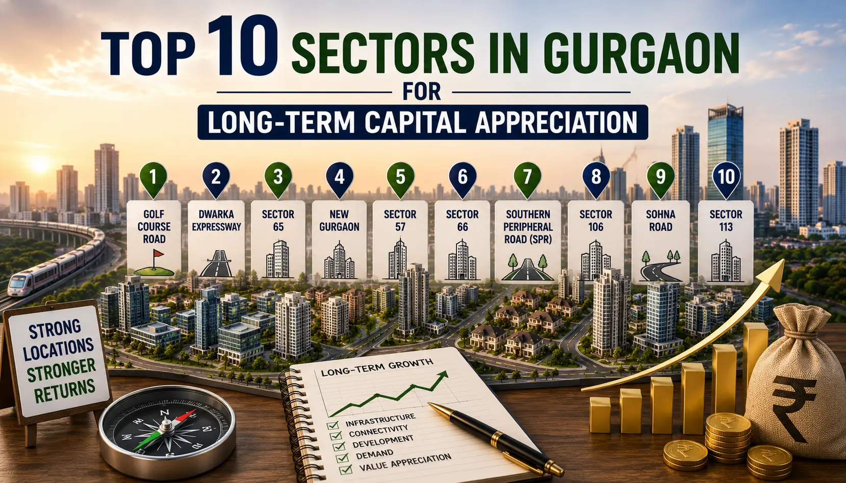 Top 10 Sectors in Gurgaon for Long-Term in 2026